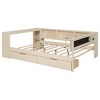 CAVINAS Twin Size Bed Modern Wooden Bed Frame with 2 Storage Drawers, 5 Shelves and Upholstered Headboard for Bedroom - 4 of 4