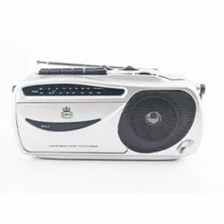 GPO Retro GPO9401 9401 Portable AM/FM Radio Cassette Recorder Player - Silver
