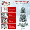 GustoWave 6.5ft Snow Flocked Christmas Tree, Pre-Lit Xmas Tree with 8 Lighting Modes for Holiday Parties Decor, White - 4 of 4