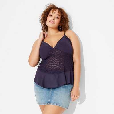 Women's Chiffon Peplum V-Neck Tank Top - Wild Fable™