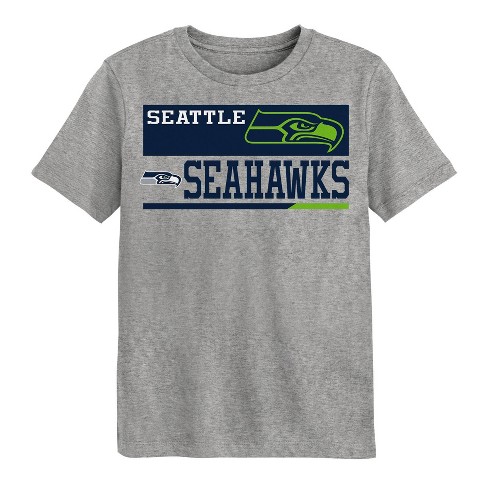 NFL Seattle Seahawks Boys Short Sleeve Poly Heather Gray T Shirt XS