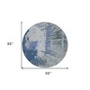 Denim Blue And Navy Blue Abstract Washable Indoor Outdoor Area Rug - 3 of 4