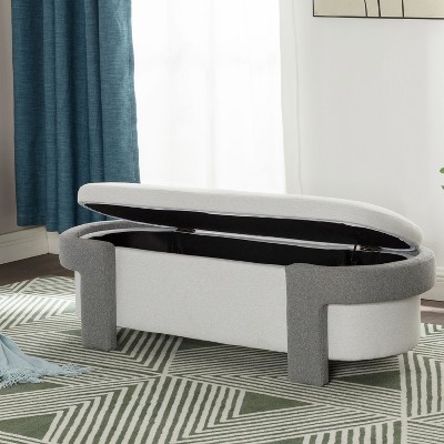 NicBex Polyester Storage Ottoman Bench,Upholstered Storage Ottoman,Modern Storage Bench for Living Room,Bedroom