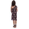 24seven Comfort Apparel Girls Black Floral One Shoulder Ruffle Knee Length Dress - 3 of 4