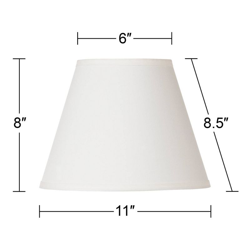 Springcrest Set of 2 Empire Lamp Shades Off-White Small 6" Top x 11" Bottom x 8.5 Slant Spider Replacement Harp and Finial Fitting, 6 of 8