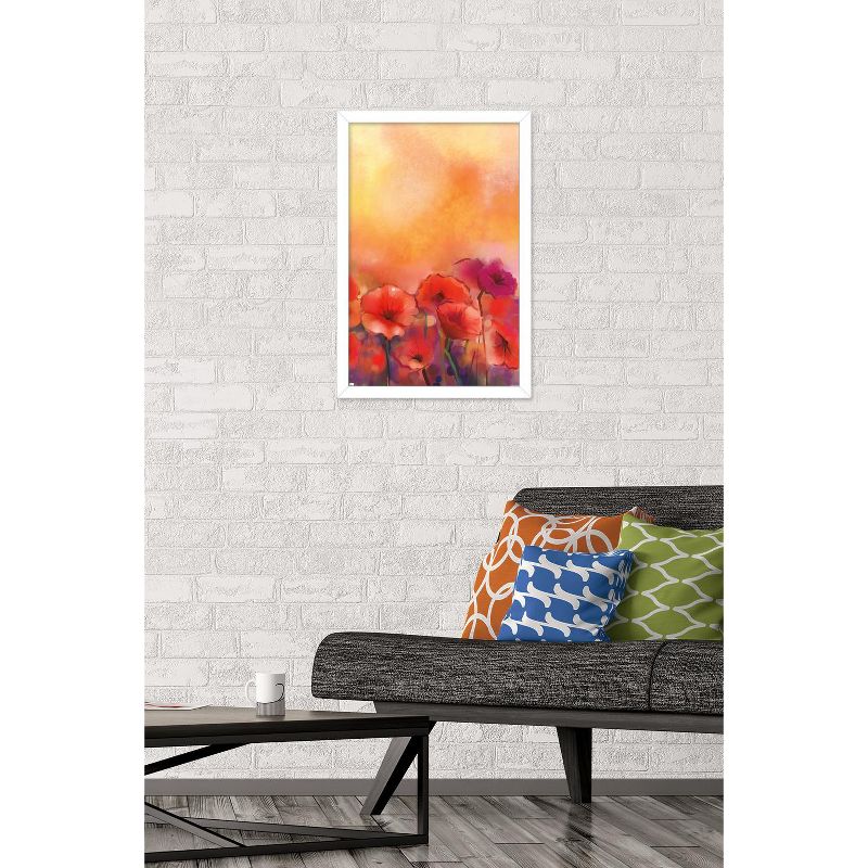 Trends International Red Poppy Flowers Framed Wall Poster Prints, 2 of 7