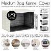 Sweet Jojo Designs Boy, Girl, Unisex/Gender Neutral Dog Crate Kennel Cover 36in. Gingham Checkered Plaid Taupe and White - 4 of 4