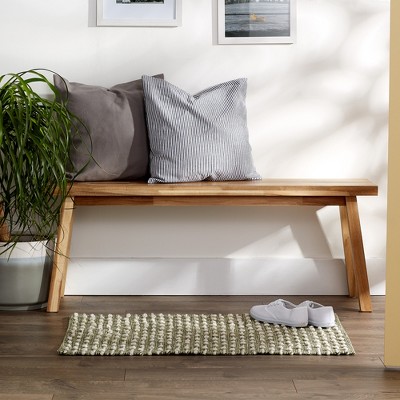 Handcrafted Gray Stripe Cotton Blend 2'x3' Washable Rug