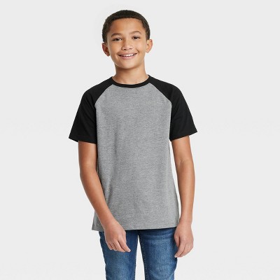 Boys' Short Sleeve Baseball T-Shirt - Cat & Jack™ Gray/Black