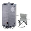 Portable Full Size Sauna Steam Tent, Polyester Personal Home Spa Box Steam Room with Infrared Panels, Foldable Chair, Reading Light, Heating Foot Pad - 4 of 4
