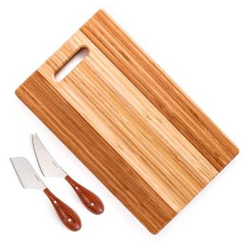 BergHOFF Bamboo 3Pc Two-Tone Board with Handle Set/Aaron Probyn Cheese Knives