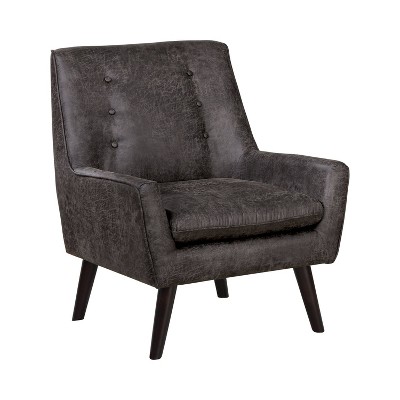 Center Button Tufted Accent Chair Dark Gray - HOMES: Inside + Out