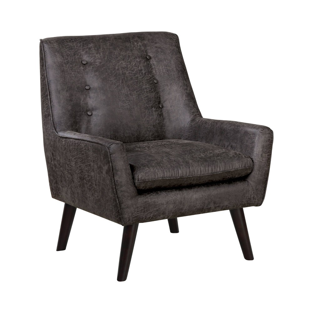 Photos - Chair Center Button Tufted Accent  Dark Gray - HOMES: Inside + Out Light Gr