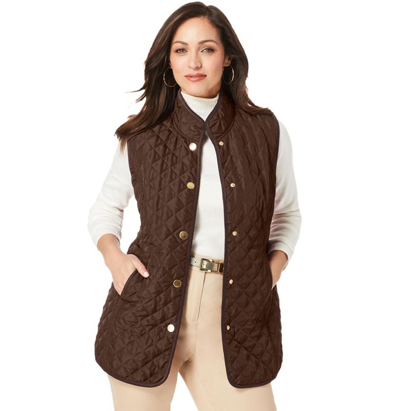 Jessica London Women's Plus Size Quilted Vest, 1 of 2
