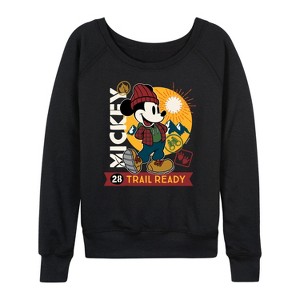Women's - Disney - Trail Ready Lightweight French Terry Wide Neck Long Sleeve Shirt - 1 of 4