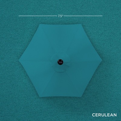 Cerulean 7.5ft Solar LED Outdoor Patio Umbrella with Tilt and Crank