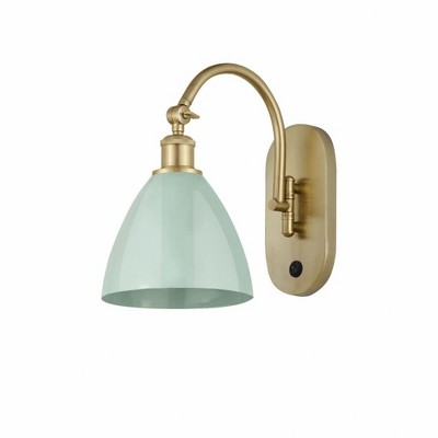 Plymouth Dome - 1 Light Wall Sconce In Industrial Style-13.25 Inches Tall and 7.5 Inches Wide