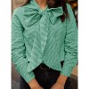 Imily Bela Elegant Plaid Blouse with Detachable Bow Tie Neck Long Sleeve Womens Casual Dressy Top - 3 of 4