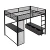 YOOCOZZ Full Size Metal Gaming Loft Bed with LED, Desk, Open Wardrobe and 3 Linen Storage Drawers - 4 of 4