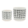 Okak Ceramic Planters with Polka Dot Design 5/6" Set of 2, White and Black for Indoor & Outdoor Use, Modern Home Decor - 2 of 4