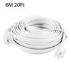 Unique Bargains RJ11 6P2C Modular Telephone Extenstion Cable Wire White 6M 20Ft - 2 of 4