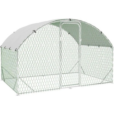 Metal Chicken Coop, Walk-in Poultry Cage,Chicken Run Pen House with Reinforcement & Waterproof & Anti-Ultraviolet Cover Chicken Coop Run