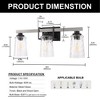DORESshop 26 in. 3 Light Black and Wood Grain Rustic Farmhouse Bell Vanity Light for Bathroom Mirror with Water Glass - 4 of 4