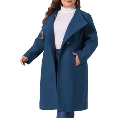 Women's Plus Size Winter Stand Collar Long Sleeve Back Split Long