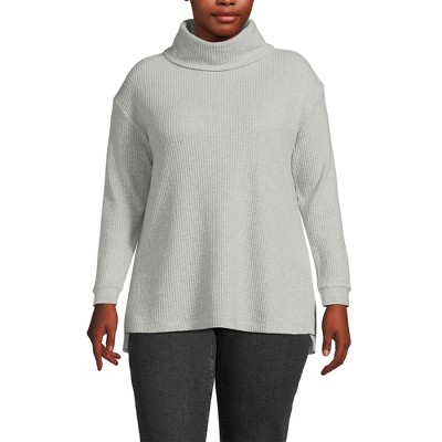 Lands' End Women's Long Sleeve Waffle Cowl Neck Tunic