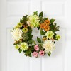 Nearly Natural 22-in Dahlia Mum Wreath - 2 of 4