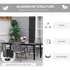 PAGED Outdoor Dining Table Rectangular Outdoor Patio Table with Faux Wood Tabletop for Backyard, Patio, Poolside - 3 of 4