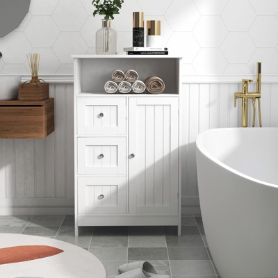 VYNXARIA Elegant White Multi-Functional Storage Cabinet with Drawers