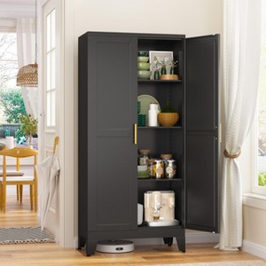 Generic Metal Storage Cabinet With 2 Doors and 3 Adjustable Shelves - 1 of 4