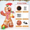8ft Inflatables Christmas Yard Decorations, Cute Blow Up Gingerbread Man Xmas Inflatable with LED Lights for Outdoor Yard Garden Party Decor - 4 of 4
