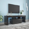 ORRD Black TV Stand with RGB LED Lights, Gaming Console Cabinet for Living Room, Bedroom & Lounge - 4 of 4