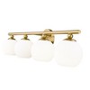 Neoma 4-Light Vanity Wall Light - Modern Opal Glass & Steel Fixture for Bathrooms - 3 of 4