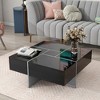 Lyngins Extendable Square Coffee Table with Puzzle Design – 4 Hidden Storage Compartments, Sliding Top, Versatile Center Table & Living Room Table - 2 of 4