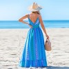 Women's Pink V-Neck Belted Maxi Dress - Cupshe - 3 of 4