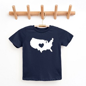 The Juniper Shop USA Heart Outline Toddler Short Sleeve Tee - 1 of 2