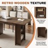 Whizmax 63" Farmhouse Dining Table - Rustic Wooden Kitchen Table with 4 Storage Shelves, Seats 4-6, for Dining/Living Room, Easy Assembly - 3 of 4