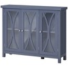 NicBex Modern Storage Buffet Cabinet Kitchen Coffee Bar Cabinet with 3 Tempered Glass Doors, Arc Pattern and Adjustable Storage Shelf - 3 of 4