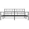 vidaXL Black Metal Bed Frame with Headboard and Footboard - Classic Modern Design - 3 of 4