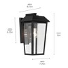 Mathus 13 inch 1 Light Outdoor Wall Light with Clear Glass in Textured Black - image 2 of 3