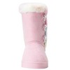 bebe Toddler Girl's Winter Boots with Chic Embroidery and Sparkling Rhinestone Button Accent - 4 of 4