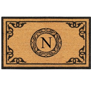 A1HC Natural Coir Door Mat 24x39, Anti-Shed Treated Durable Doormat for Outdoor Entrance Monogrammed - 1 of 4