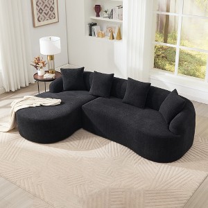 Whisen L-Shape Sectional Sofa with Curved Chaise - 1 of 4