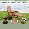WestinTrends Malibu Folding Adjustable Adirondack Chair with Retractable Ottoman and Cup Holder, Weathered Wood - 4 of 4