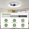 Vipbear Modern Ceiling Fans With Lights Low Profile Enclosed Flush Mount Led Ceiling Fan With Lights Dimmable Reversible Smart Fandelier Ceiling Fan - 4 of 4