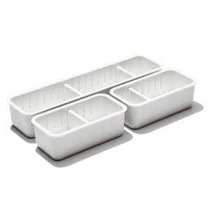 OXO 3pc Slim Adjustable Drawer Bin Set - 1 of 4