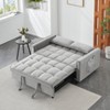 KWPZQEB Sleeper Sofa with Pull-Out Bed, 3-in-1 Convertible Sofa Bed, Loveseat with 2 Pillows & Side Pockets, Velvet Fabric Sofa - 4 of 4